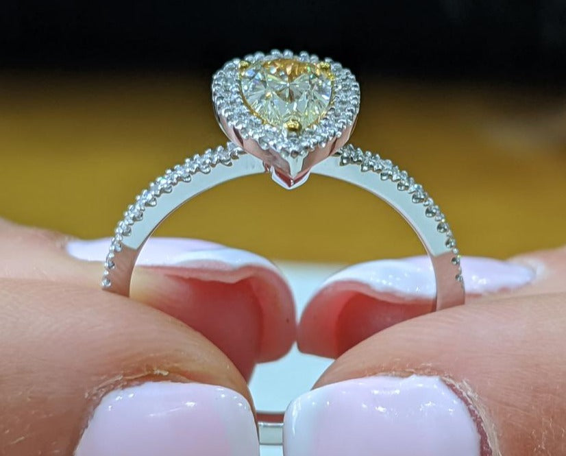 1 CT 925 Sterling Sliver Pear Cut Diamond Halo Anniversary & Engagement Ring
