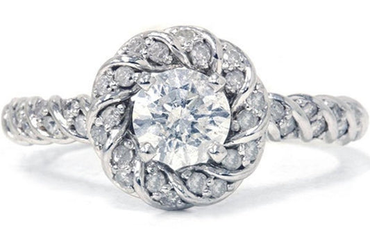 1 CT Round Cut Diamond 925 Sterling Silver Women's Promise Anniversary Ring