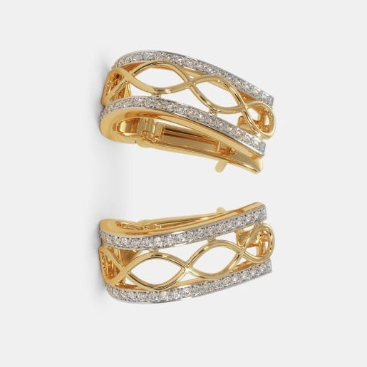 1.50 Ct Round Cut Diamond Yellow Gold Over On 925 Sterling Silver Gorgeous Infinity Earrings