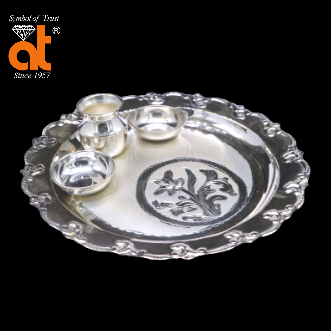 Atjewel Exclusive Silver Arati Thali Akshay Tritya Special