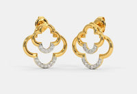 0.25 Ct Round Cut Diamond Yellow Gold Over On 925 Sterling Silver Stud Earrings