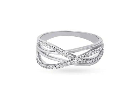 0.75 Ct Round Cut Diamond 925 Sterling Silver Infinity Promise Gift Ring