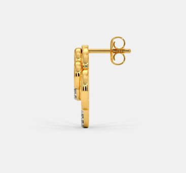 0.25 Ct Round Cut Diamond Yellow Gold Over On 925 Sterling Silver Stud Earrings