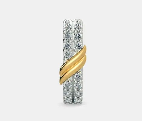 1.20 Ct Brilliant Cut White Diamond Latch Back Hoop Earrings In 925 Sterling Silver