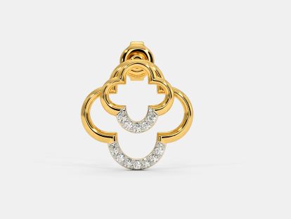0.25 Ct Round Cut Diamond Yellow Gold Over On 925 Sterling Silver Stud Earrings