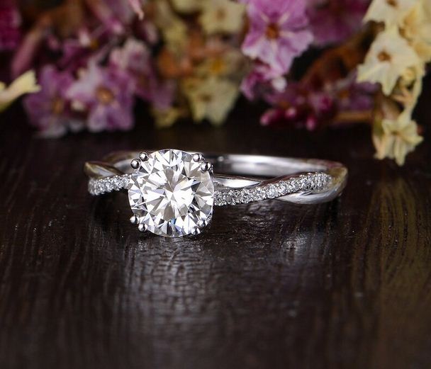 2.25 Ct Round Cut Diamond  Infinity Engagement Ring In 925 Sterling Silver