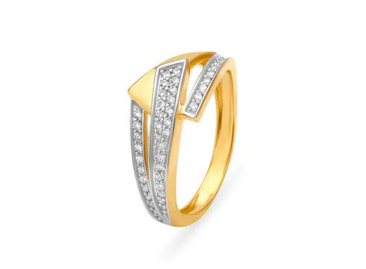 0.50 Ct Round Cut Diamond Yellow Gold Over On 925 Sterling Silver Unique Anniversary Gift Ring