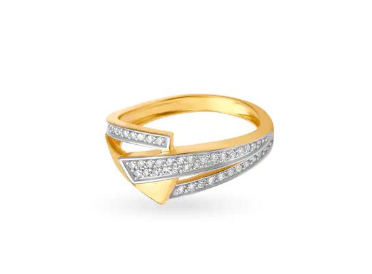 0.50 Ct Round Cut Diamond Yellow Gold Over On 925 Sterling Silver Unique Anniversary Gift Ring