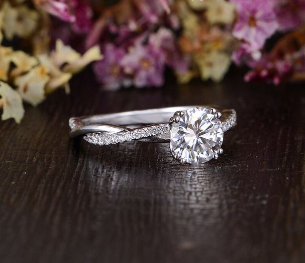 2.25 Ct Round Cut Diamond  Infinity Engagement Ring In 925 Sterling Silver