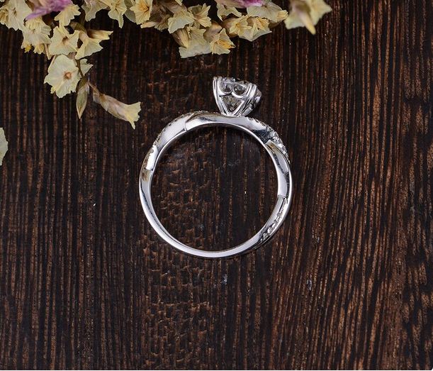 2.25 Ct Round Cut Diamond  Infinity Engagement Ring In 925 Sterling Silver