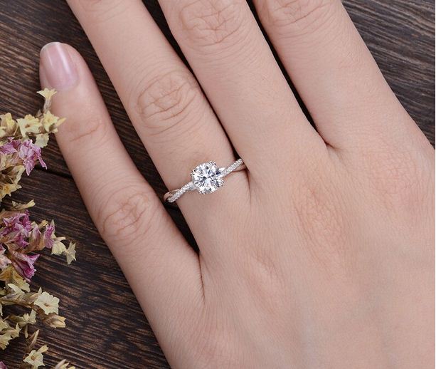 2.25 Ct Round Cut Diamond  Infinity Engagement Ring In 925 Sterling Silver