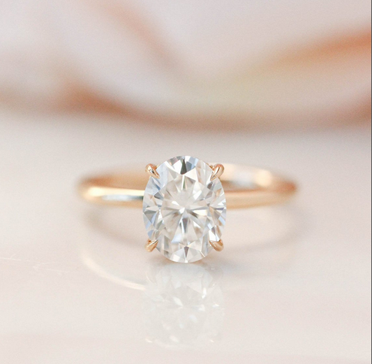 1 CT Oval Cut Diamond Rose Gold Over On 925 Sterling Silver Under Halo Engagement Ring