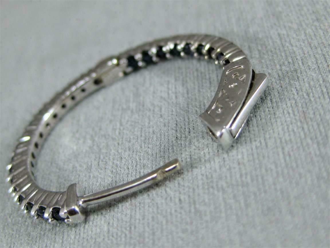 925 Sterling Silver 2 CT Round Cut Blue Sapphire Inside-Out Promise Hoop Earrings