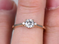 1 CT Round Cut 925 Sterling Silver Diamond Solitaire Engagement Ring