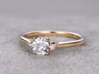 1 CT Round Cut 925 Sterling Silver Diamond Solitaire Engagement Ring