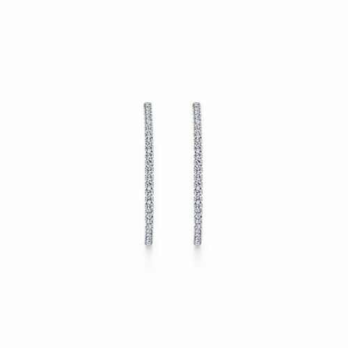 2 CT Brilliant Cut Diamond 925 Sterling Silver Wedding Large Hoop Earrings
