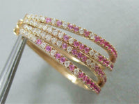 3 CT Round Cut Pink Sapphire 925 Sterling Silver Diamond 2-Row Oval Hoop Earrings