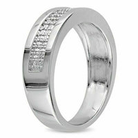 0.40 Ct Round Cut Diamond 14K White Gold Over On 925 Silver Engagement Wedding Men's Band Ring