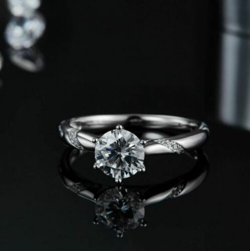 0.50ct Diamond Solitaire Women's Engagement Ring 14k White Gold Finish On 925 Sterling Silver