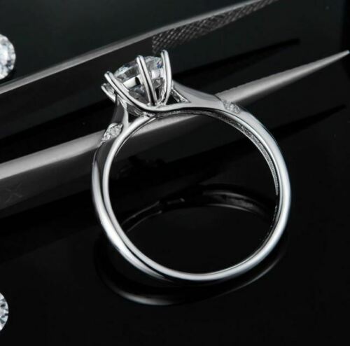 0.50ct Diamond Solitaire Women's Engagement Ring 14k White Gold Finish On 925 Sterling Silver