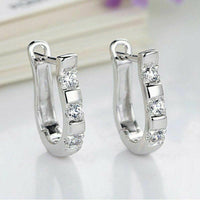 0.60Ct Round Cut VVS1/D Diamond Gorgeous Huggie Earrings 925 Sterling Silver