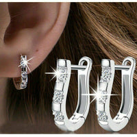 0.60Ct Round Cut VVS1/D Diamond Gorgeous Huggie Earrings 925 Sterling Silver