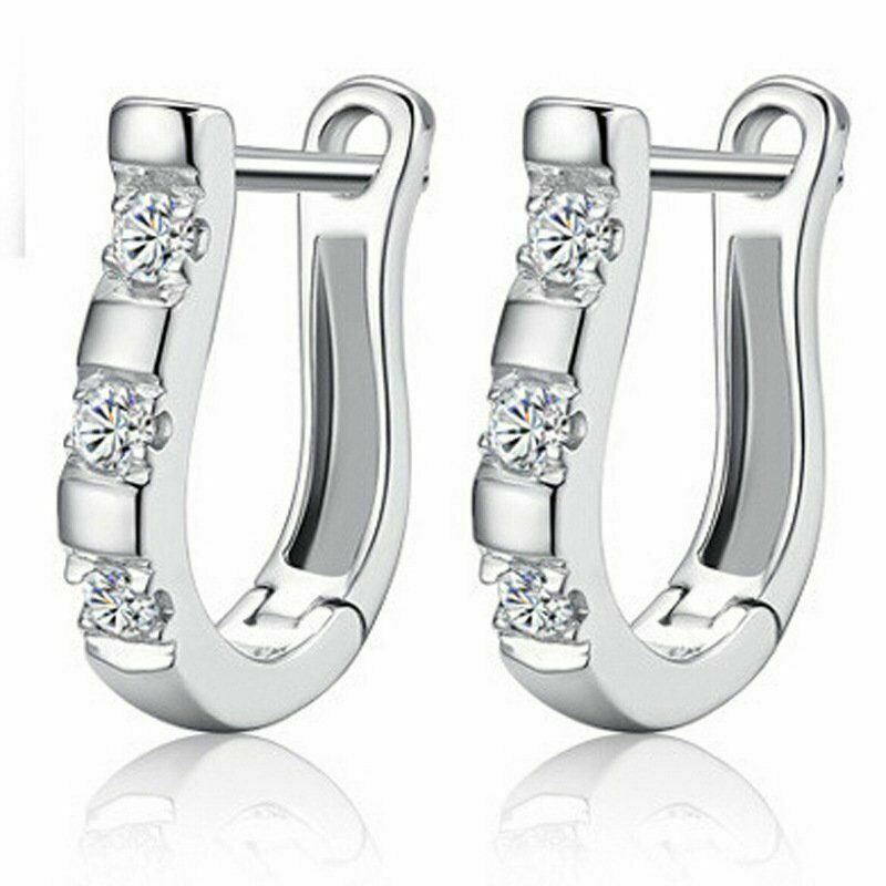 0.60Ct Round Cut VVS1/D Diamond Gorgeous Huggie Earrings 925 Sterling Silver