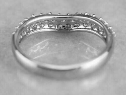 1.00 Ct Round Diamond Curved Wedding Anniversary Band Ring 14k White Gold Over On 925 Sterling Silver