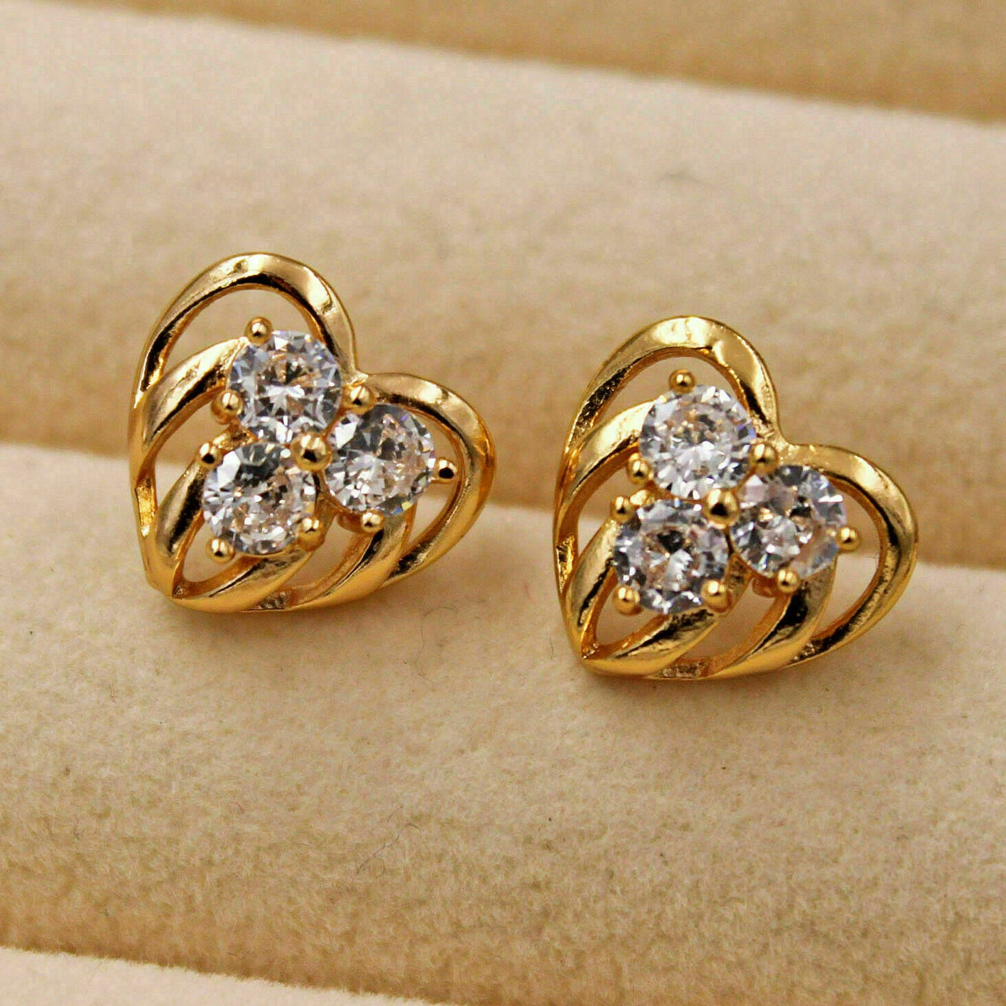 1.00 Ct Round Diamond Three-Stone Stud Earrings For Women's 925 Sterling Silver