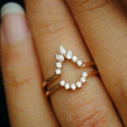 1.10 Ct Pear Cut Diamond 925 Sterling Silver Stunning Wrap Enhancer Engagement Band Ring