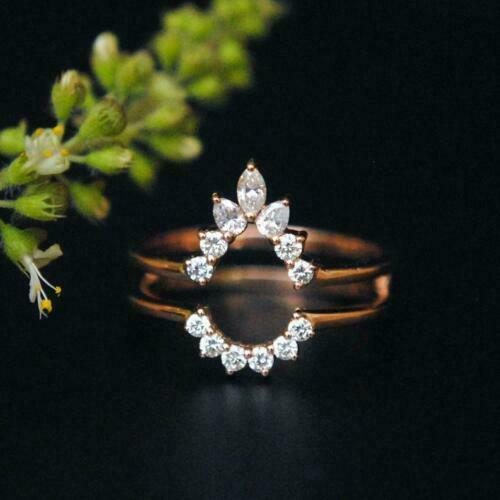 1.10 Ct Pear Cut Diamond 925 Sterling Silver Stunning Wrap Enhancer Engagement Band Ring
