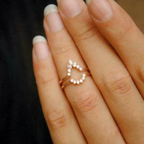 1.10 Ct Pear Cut Diamond 925 Sterling Silver Stunning Wrap Enhancer Engagement Band Ring