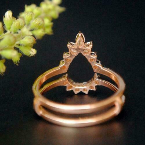1.10 Ct Pear Cut Diamond 925 Sterling Silver Stunning Wrap Enhancer Engagement Band Ring