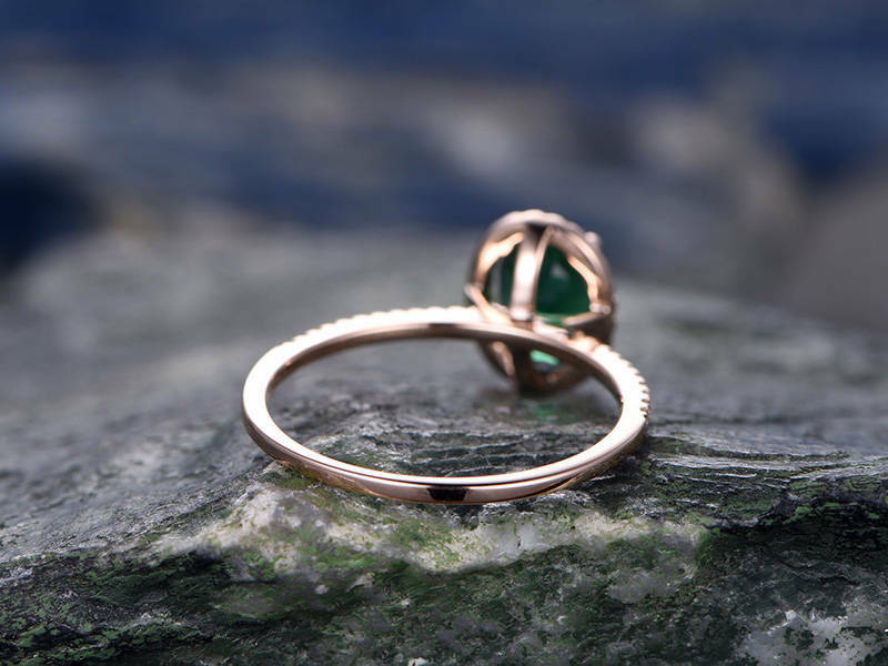 1.75 Ct Oval Cut Green Emerald Rose Gold Over On 925 Sterling Silver Halo Engagement Ring