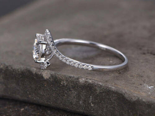 1.20 Ct Round Cut Diamond 925 Sterling Silver Solitaire Twisted Bypass Engagement Ring