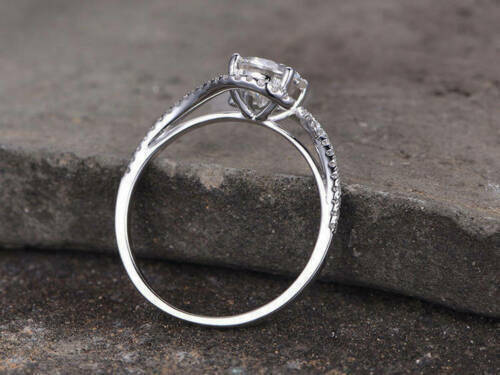 1.20 Ct Round Cut Diamond 925 Sterling Silver Solitaire Twisted Bypass Engagement Ring