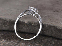 1.20 Ct Round Cut Diamond 925 Sterling Silver Solitaire Twisted Bypass Engagement Ring
