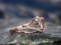 1.25 Ct Oval Cut Peach Morganite Swirl Style Engagement Ring 925 Sterling Silver