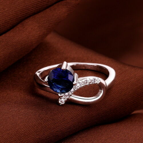 1.50 Ct Round Cut Blue Sapphire Solitaire Engagement Ring 925 Sterling Silver