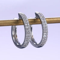 1.50 Ct Round Cut Diamond 925 Sterling Silver Huggie Hoop Earrings For Women's