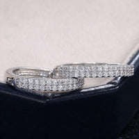 1.50 Ct Round Cut Diamond Huggie Hoop Earrings For Women's 14k White Gold Over On 925 Silver