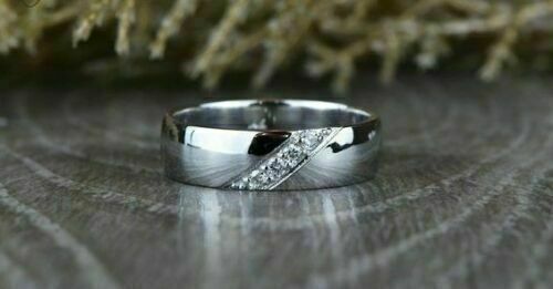 0.50 Ct Round Cut Diamond 14K White Gold Over On 925 Sterling Silver Engagement Wedding Band Ring