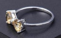 1.56 Ct Heart Cut Citrine 925 Sterling Silver Pretty Bow Knot Promise Ring For Her