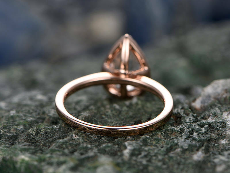 1.80 Ct Pear Cut Peach Morganite Rose Gold Over On 925 Sterling Silver Halo Engagement Ring