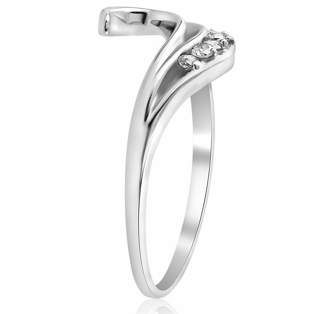 1/4 Ct Round Cut Diamond Solitaire Enhancer Guard 925 Sterling Silver Anniversary Gift Ring