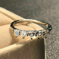 925 Sterling Silver 1.25 Ct Heart Cut Simulated Diamond Engagement Wedding Band Ring