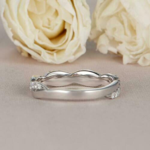 0.75 Ct Round Cut Diamond 925 Sterling Silver Infinity Engagement Wedding Band Ring