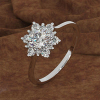 2.00 Ct Round Cut Diamond Vintage Cocktail Cluster Ring For Her 14K White Gold Over On 925 Silver