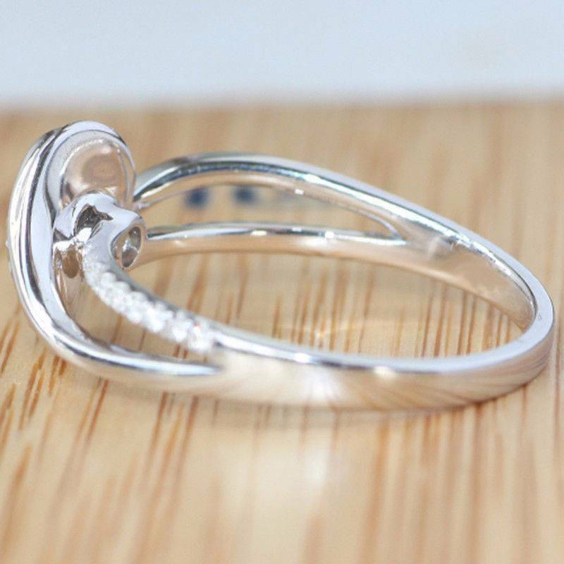2.50 Ct Round Cut Diamond 925 Sterling Silver Solitaire Bypass Engagement Wedding Ring