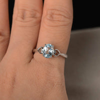 1 Ct Oval Cut Aquamarine 925 Sterling Silver Solitaire Promise Engagement Ring